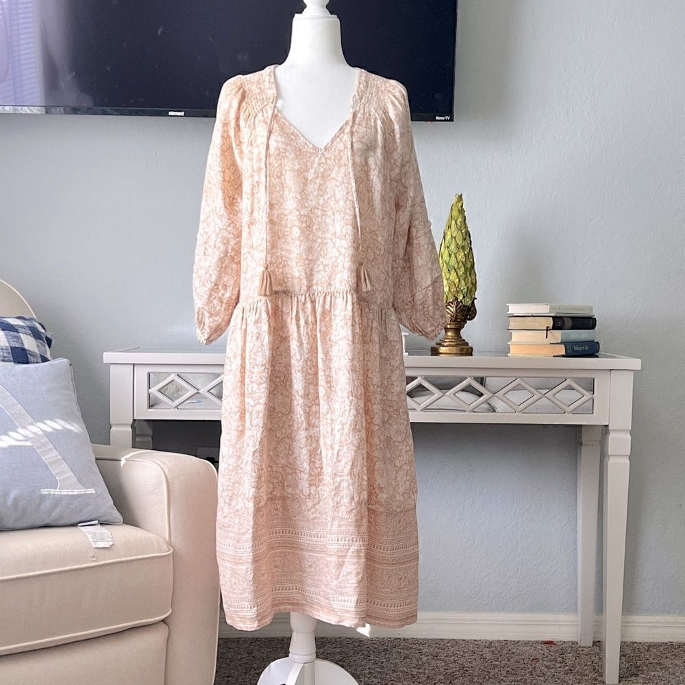 Magaschoni Linen peasant dress 